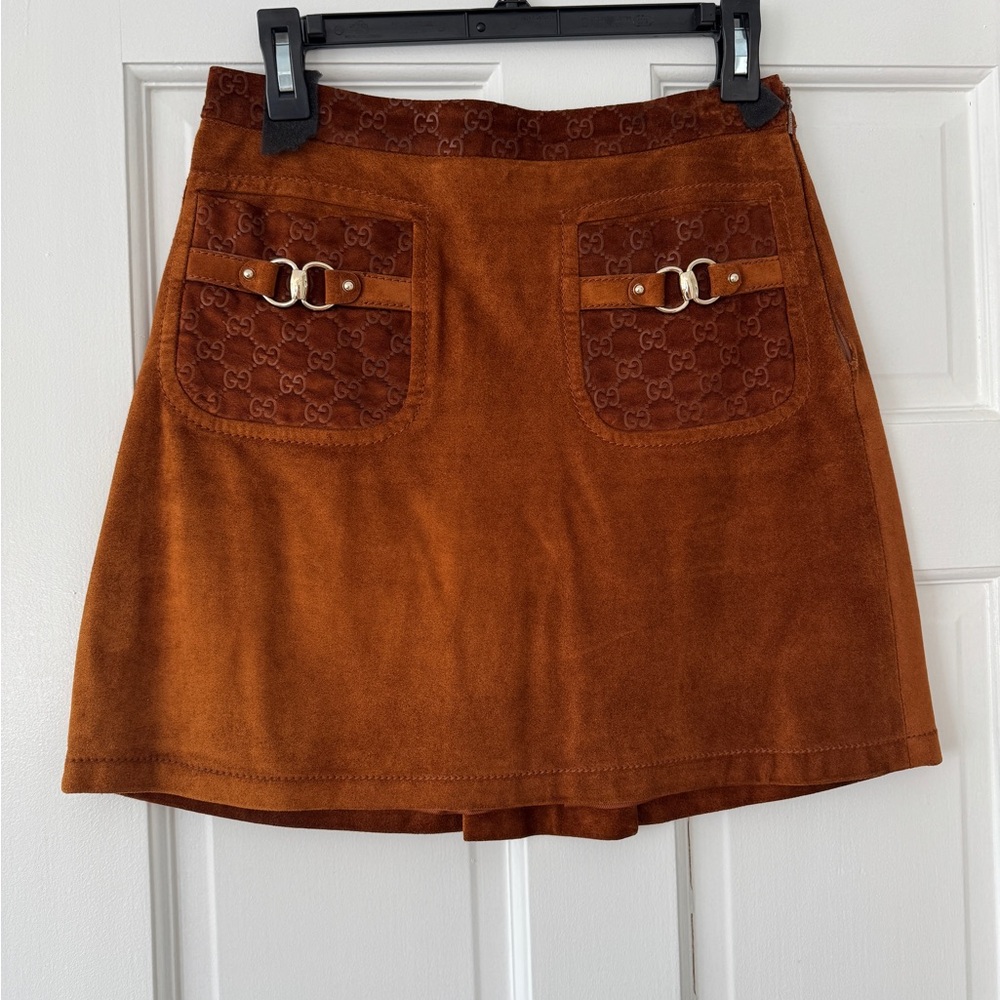 Gucci Brown Suede Skirt